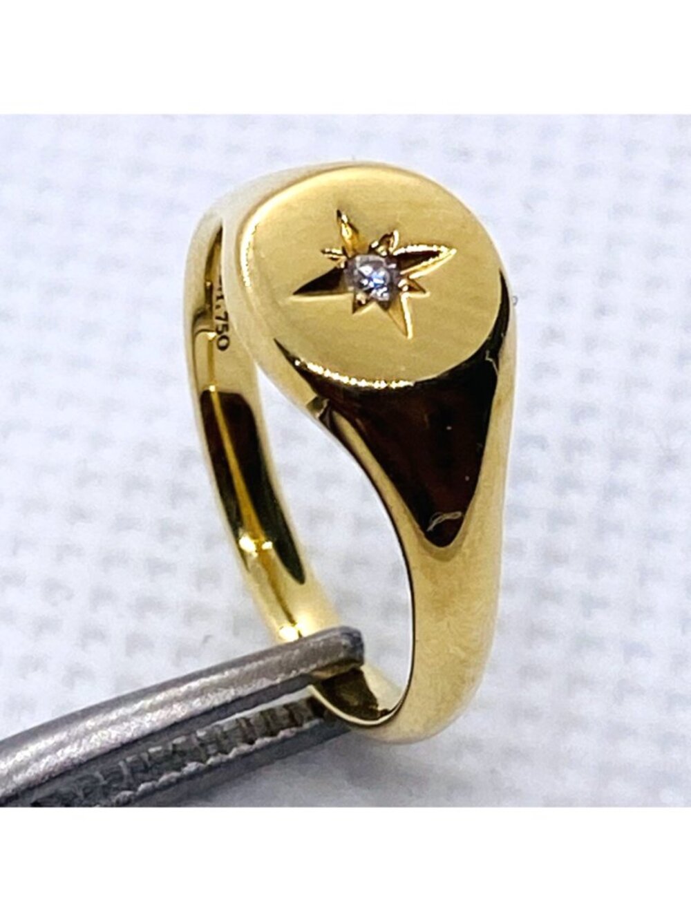 David Yurman Star Diamond Pinky Ring 18K 750 Size 2.5 - Picture 3 of 13